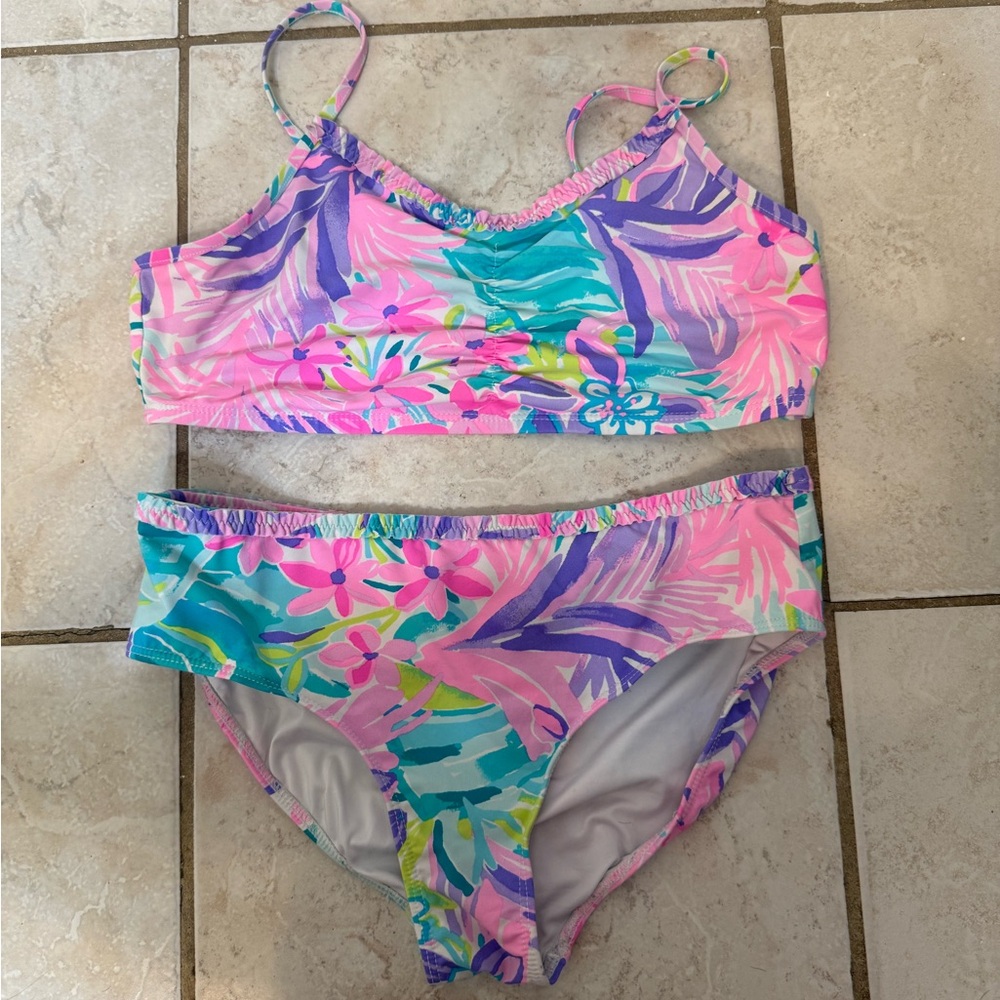Lilly Pulitzer Pink and Blue Kids Bikini